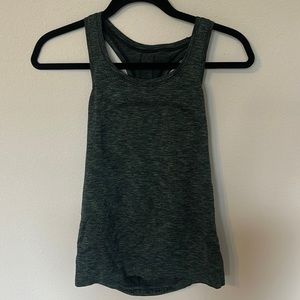 Lululemon swiftly racer back tank top size 6 dark green heathered